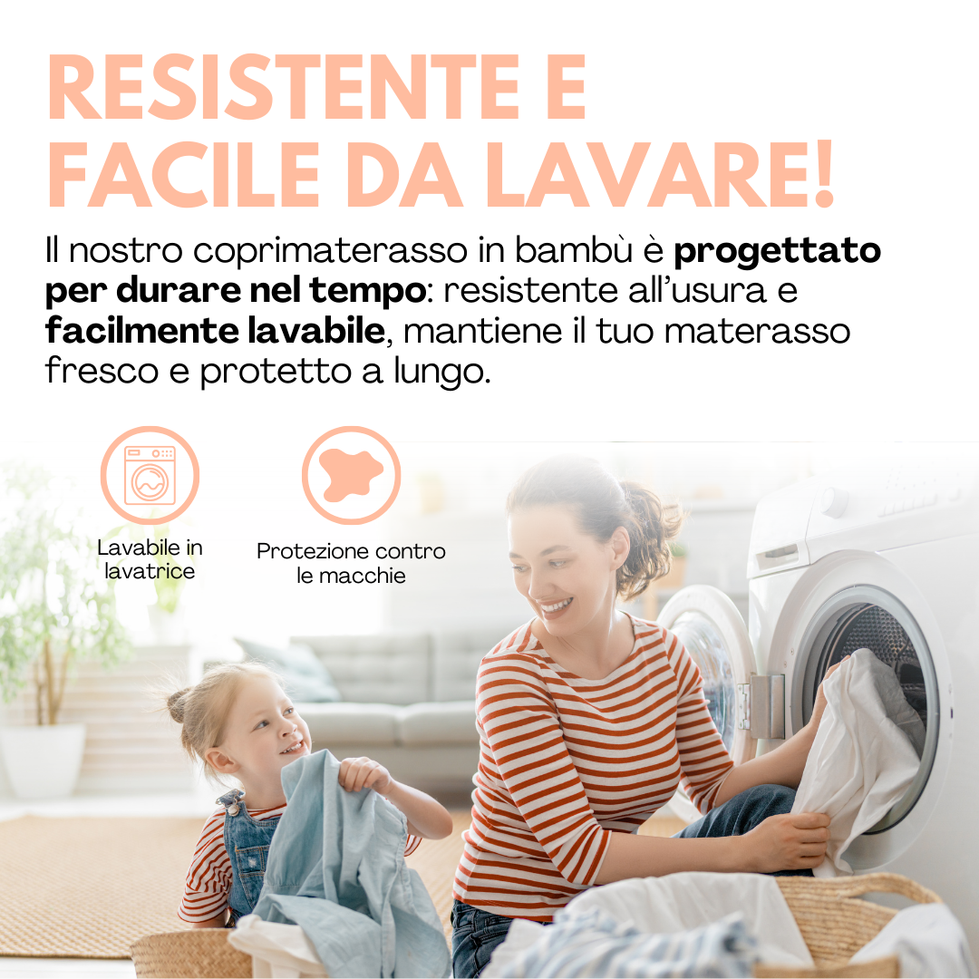 Coprimaterasso Matrimoniale Impermeabile 160 x 200 Alto 30 cm Fibra di Bambù e spugna, Proteggi Materasso Antiacaro Anallergico e Traspirante lavabili, con Angoli tutto intorno Elastici