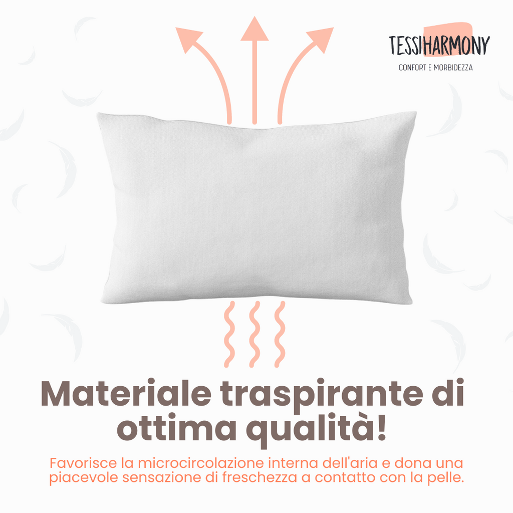 Coppia Cuscini Letto Matrimoniale 50x80 per Dormire Guanciali Rettangolari Morbidi e Comodi Anallergici Antiacaro Traspiranti Imbottitura Standard di Qualità Artigianale Made in Italy